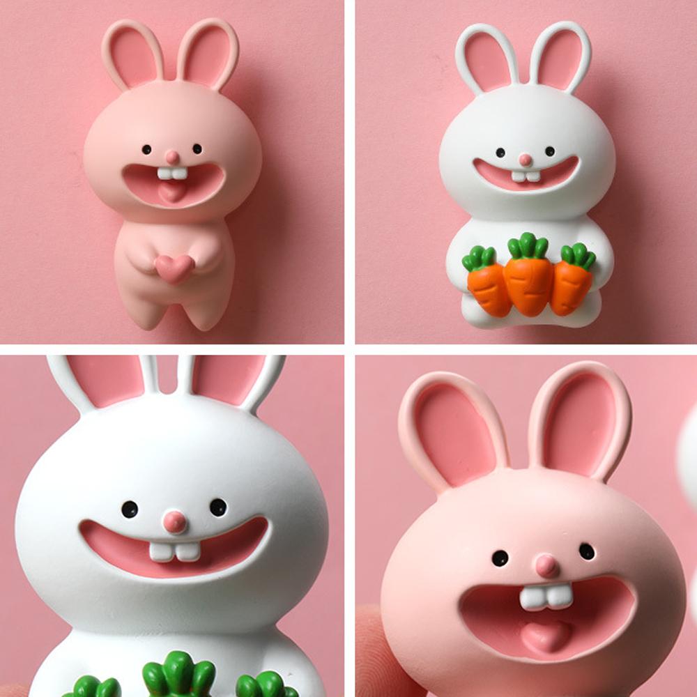 Two-Color Optional Smiley Rabbit Creative 3D Refrigerator Stickers Cartoon Cute Personality Design Message Post-It Decoration