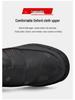 Men's Black High-Top Winter Snow Boots - Thickened, Non-Slip, Warm Cotton, With Zipper