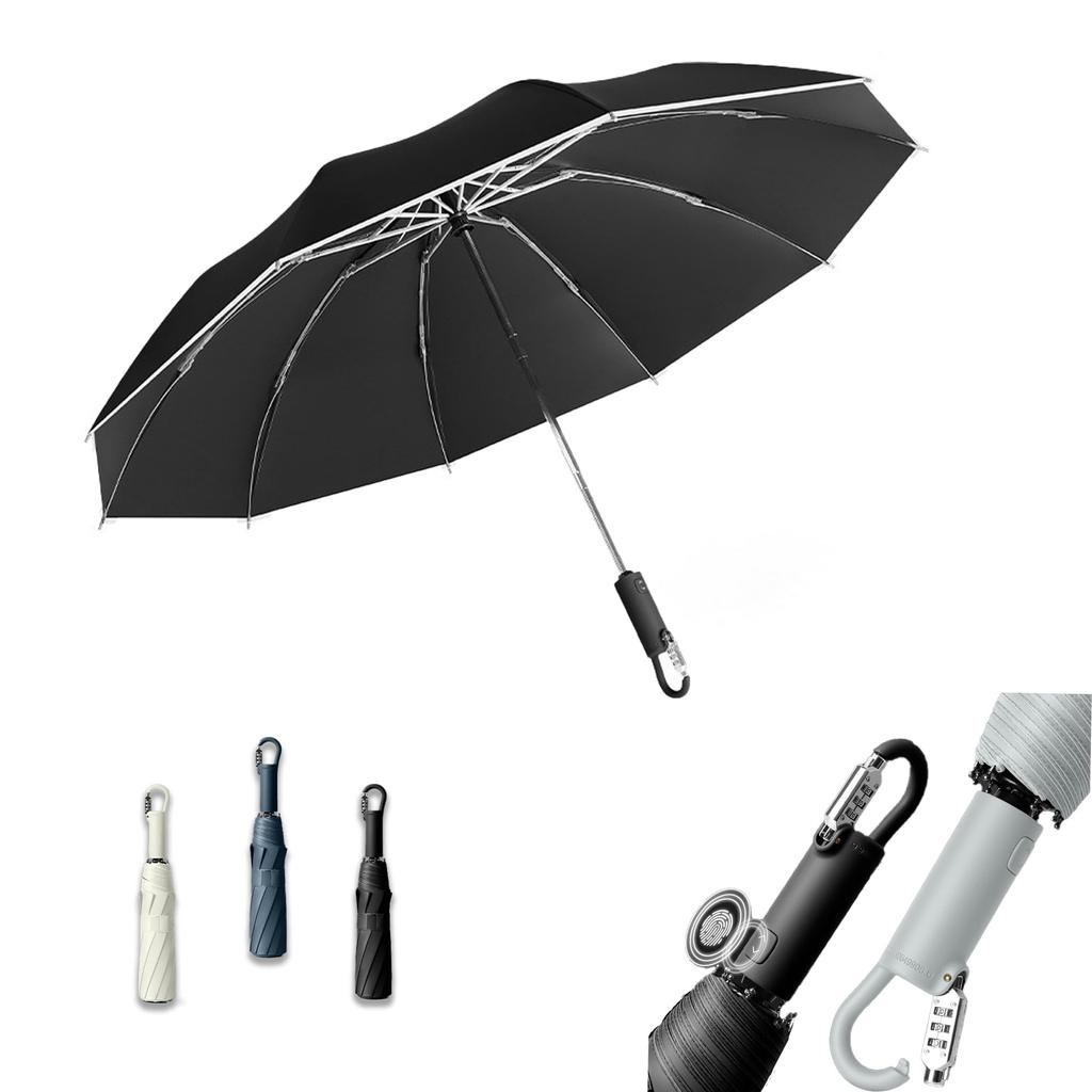 Parapluie pliant Queen Flower avec PIN Automatique 10 Adapté pour la Pluie ou l'Eau Forte Lumière UV Chaleur Parfait pour une Utilisation Pluvieuse et Typhon Verrouillage, Une Touche