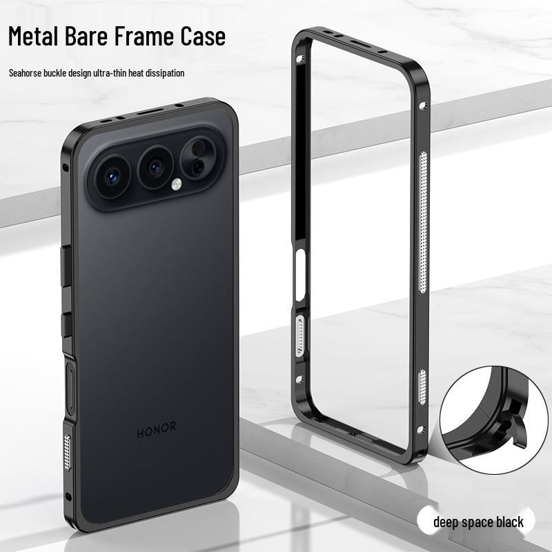 

Honor500 Pro Metal Heat Dissipation Phone Case with Seahorse Buckle and Drop-Proof Single-Sided Frame Honor 500 Pro