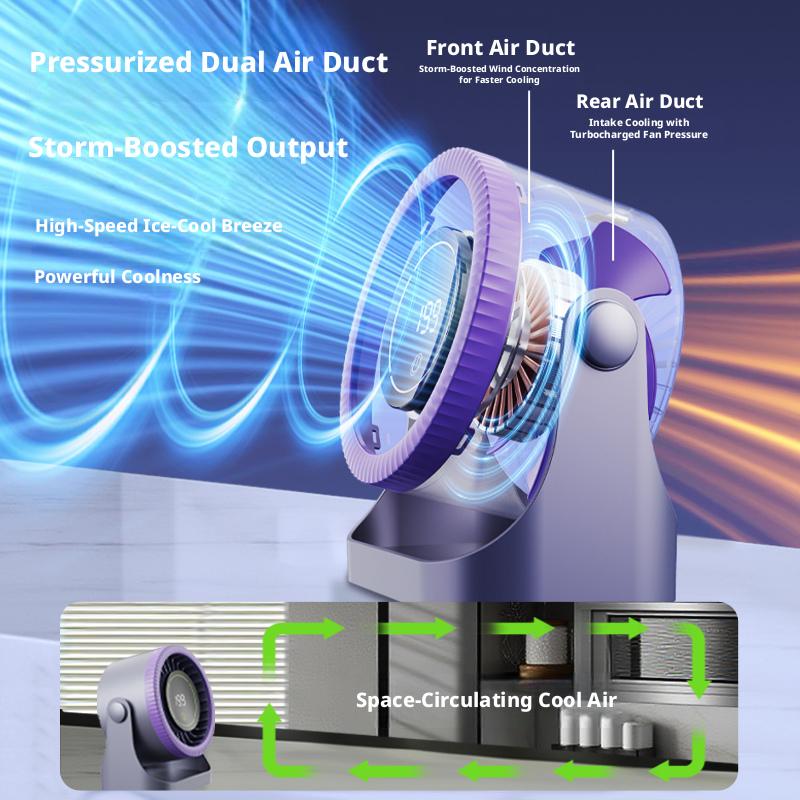 199 Speed Adjustable Desktop Circulation Fan Turbo Vortex Cooling Fan Wide Angle Quiet Desk Air Cooler For Home Office Bedroom
