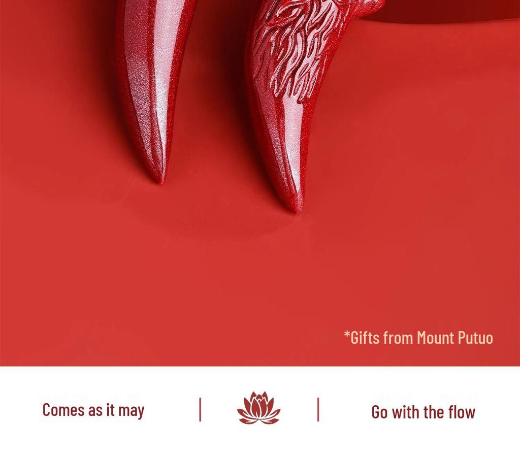 Putuoshan Cinnabar Wolf Tooth Pendant Necklace - Safety Amulet Gift for Women, Men, or Boyfriend