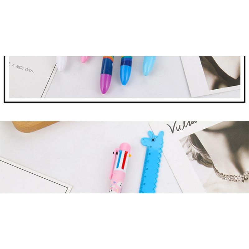 Cute Creative Cartoon 6 Color Retractable Ballpoint Pen For Students