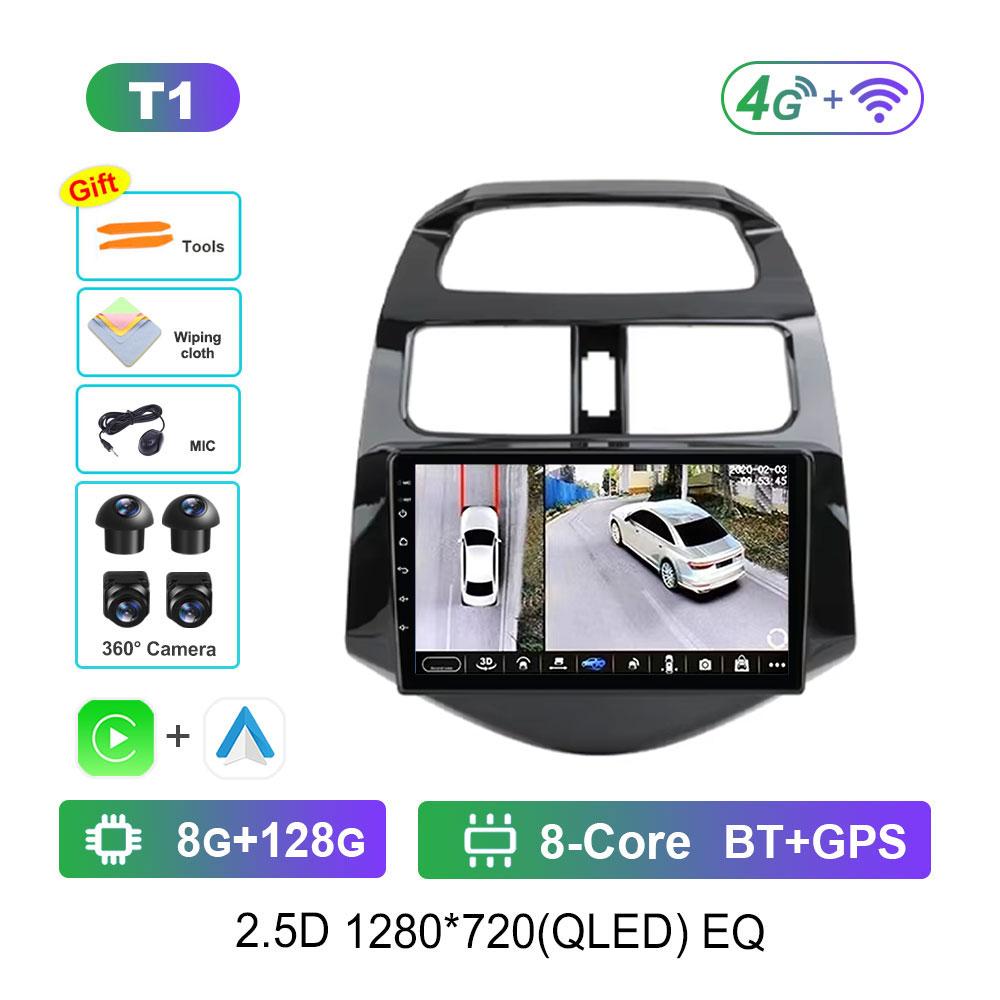 DSP Stereo Car Radio Multimedia player for Chevrolet Spark Beat Matiz Creative 2009 - 2016 Android 14 Navi GPS QLED Screen