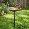 Large Capacity Bird Water Drinker Retro Style Outdoor Bird Bath Metal Bird Feeder  Porch Decoration