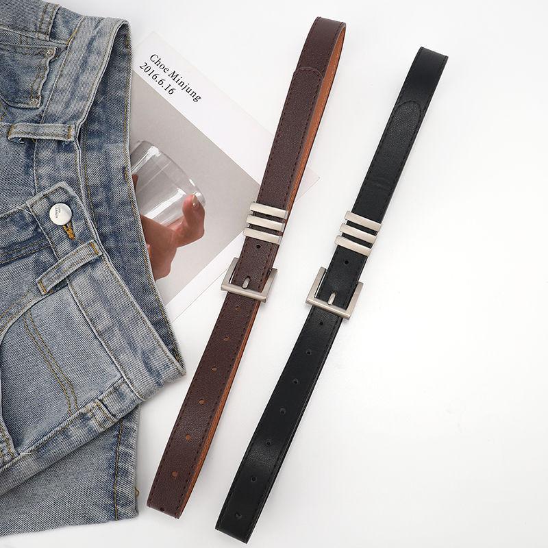 Womens Korean Classic Denim Jeans With Fashionforward Black Belt For Casual Outfits Chic