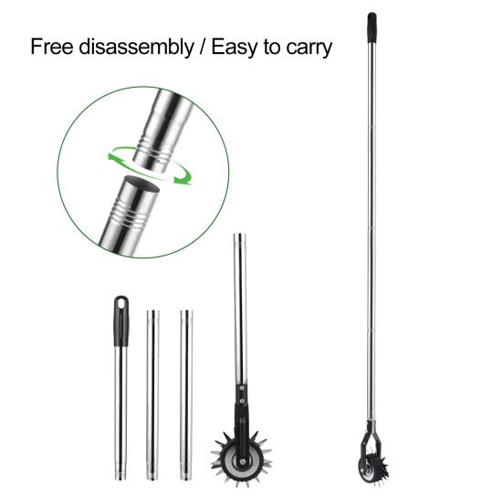 Obrotowa ręczna obrzynarka do trawnika z długim uchwytem Konstrukcja z ostrymi zębami Regulowana długość Odporna na rdzę Obrzynarka do trawnika Narzędzie ogrodowe