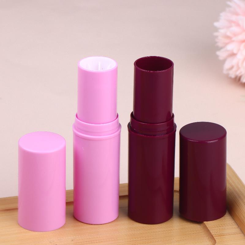 10G Empty Lip Balm Tube With Lids Plastic Purple Perfume Deodorant Highlight Containers Portable Makeup Rotatable Lipstick Tubes