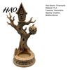 Festive Home Garden Accents 3D Printed Halloween Tree House Ornament with Pumpkin, Spooky Table Unique Gift Ideas Centerpiece, Dead Figurine