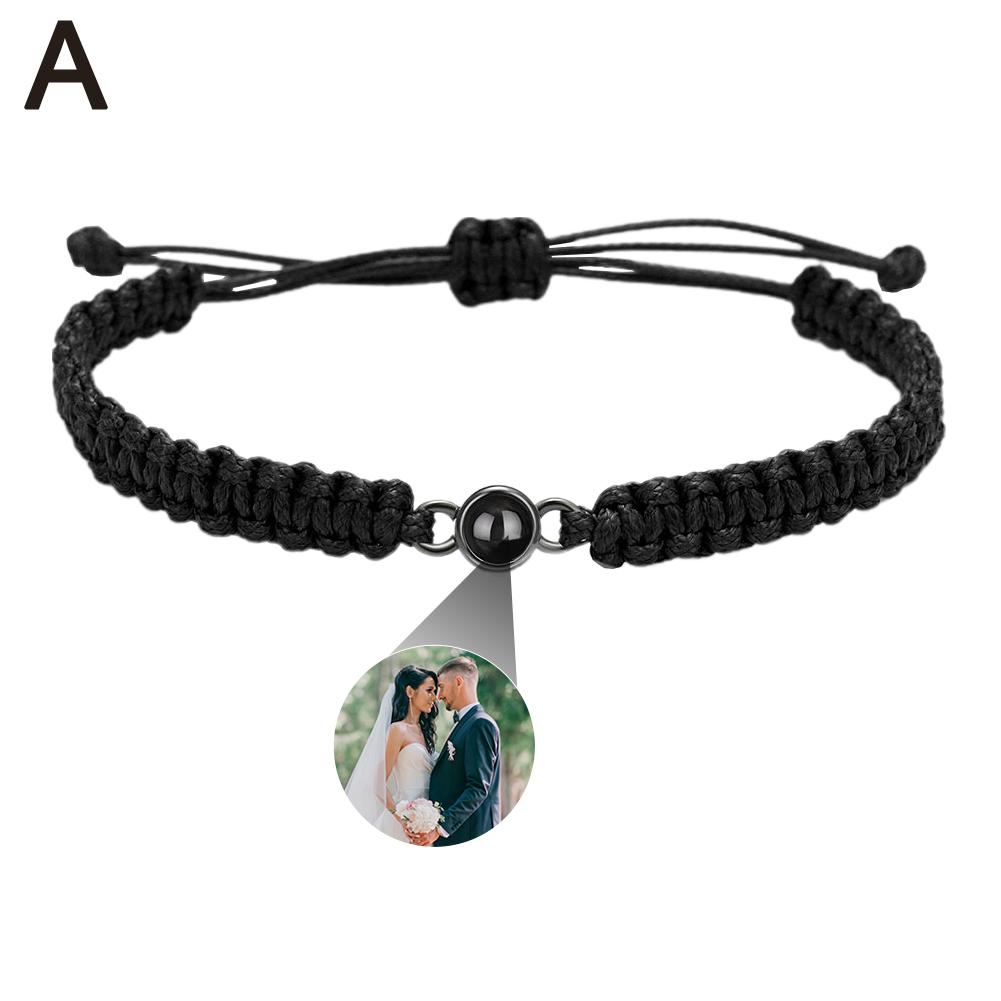 NEW Custom Photo Bracelet Personalized Photo Projection Bracelet Black Projection Bracelet For Men Birthday Christmas Gift