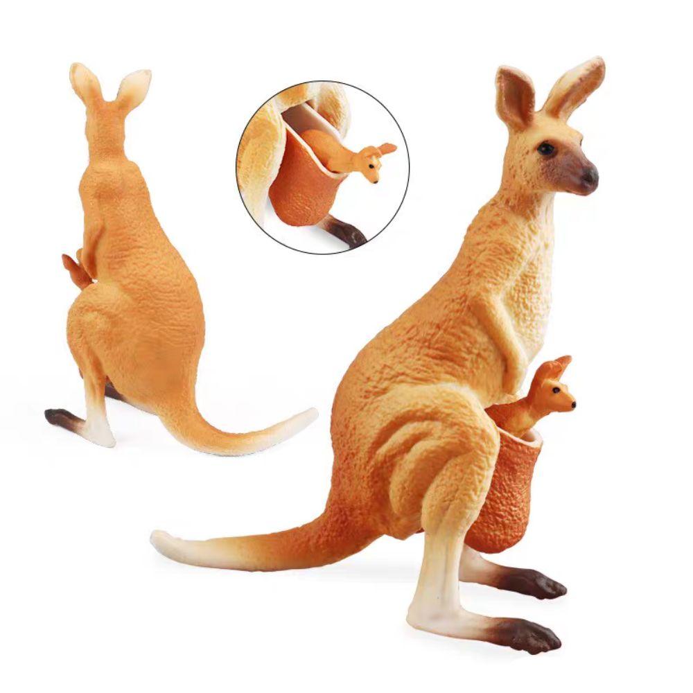 Handmad Kangaroo Action Figures Statue Simulated Wild Kangaroo Figurines  Children Toys