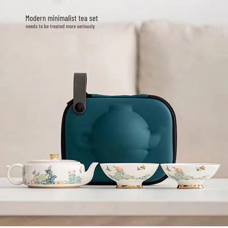 Chinese Gilt Ceramic Travel Tea Set