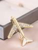 High end personalized diamond studded airplane brooch alloy jewelry exquisite brooch suit accessories wholesale