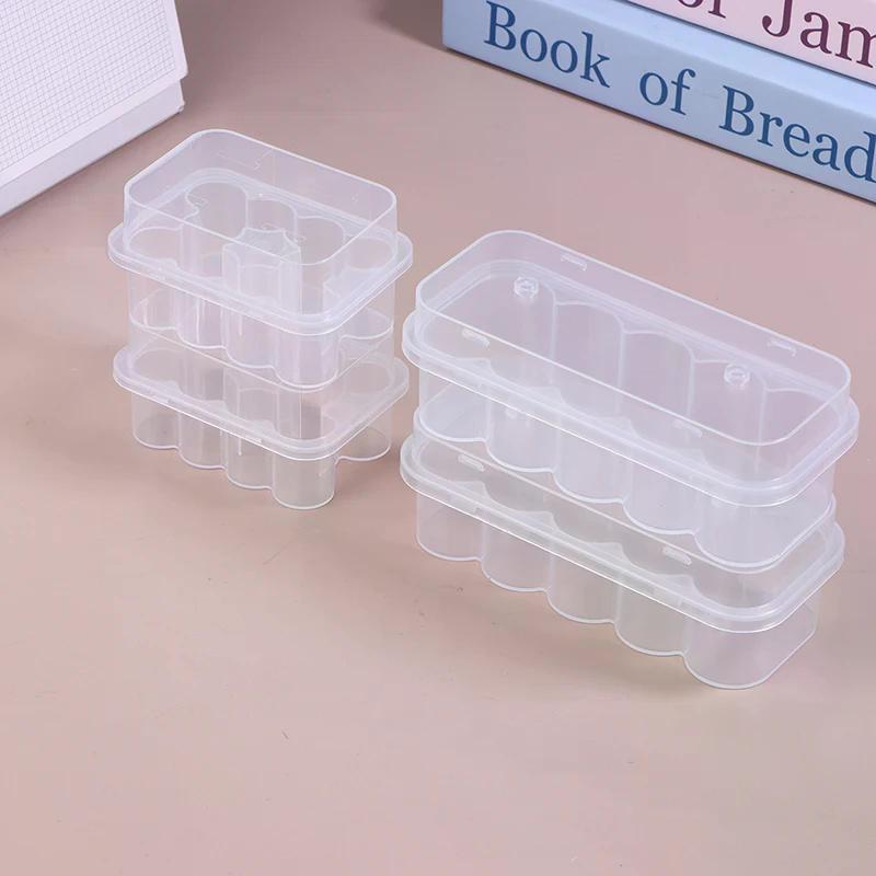 10Pcs 3ML/5ML 10-Slot Vial Storage Case Plastic Clear Microtube Storage Box Stackable Freezer Tube Box Diabetic Supplies