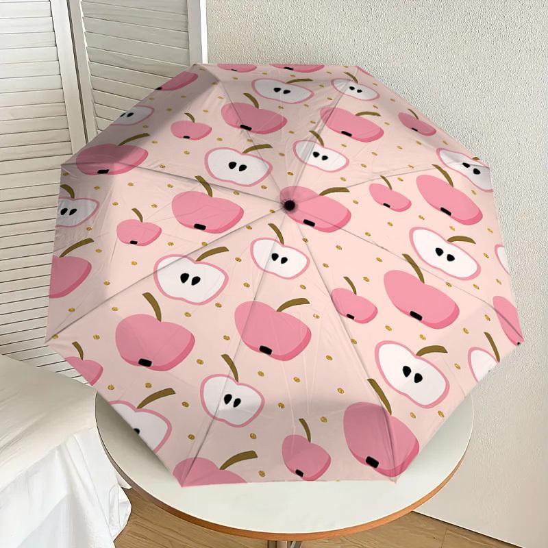 1PC Apple Umbrella-8-Rib Reinforced, Automatic Open, Lightweight & Durable, Fashion Accessory for Outdoor, J0354