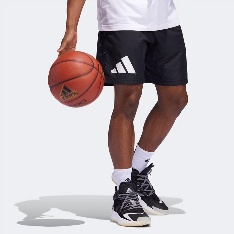 Adidas Breathable Sports Basketball Shorts Men Bottoms Black HF4194