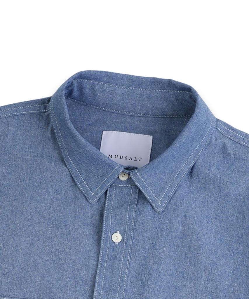 MUDSALT Chambray Work Short Sleeve Shirt Indigo