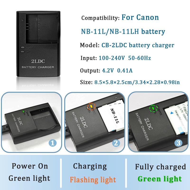 CB-2LDC 2LDE 2LFE Camera Battery Charger For Canon SX400 IS, SX410 IS, SX412 IS, SX420 IS,90F,100F Lithium Battery NB-11L NB11LH