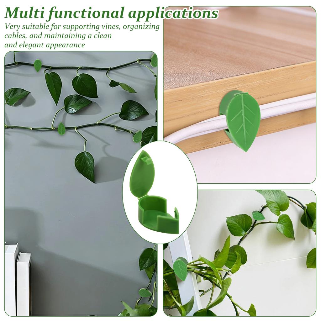 200Pcs Invisible Plant Climbing Wall Fixture Clips Rattan Vine Bracket Self-adhesive Plant Fixing Hook Buckle Leaf Holder Garden