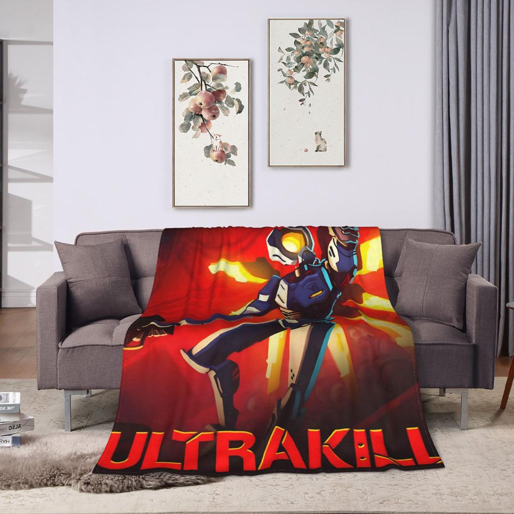 Super Warm Blankets Travel Ultrakill Gabriel game Throw Blanket Flannel Bedspread For Home Decor Funny Sofa Bed Cover