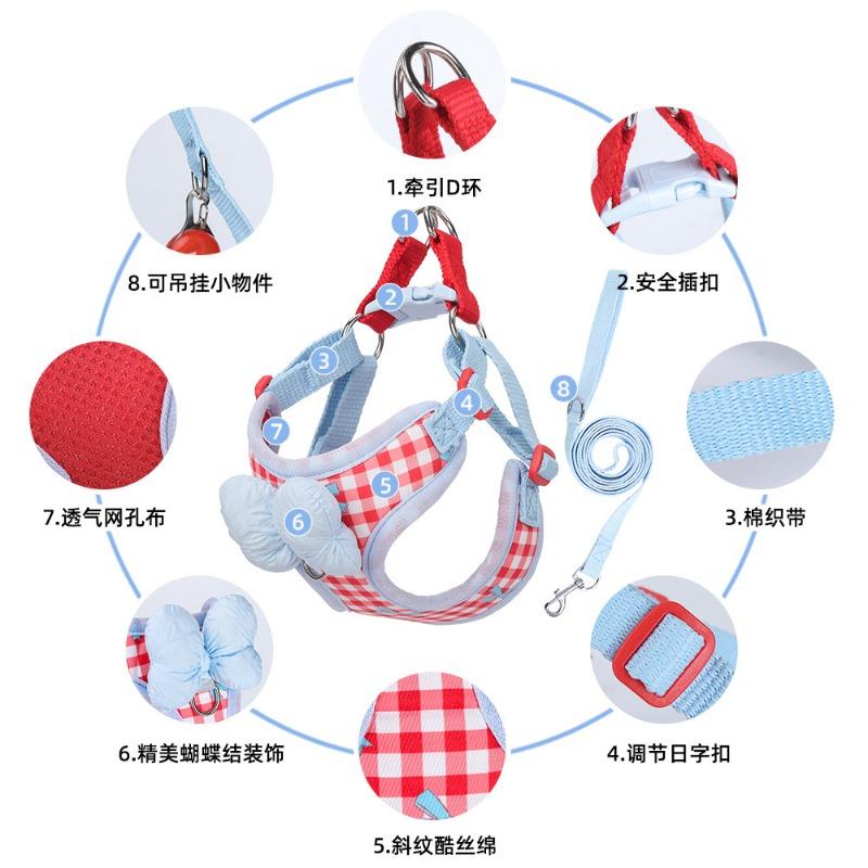 New Dog Leash Pet Puppy Harness Bichon Frize Shiba Inu Schnauzer Breathable Outdoor Dog Leash