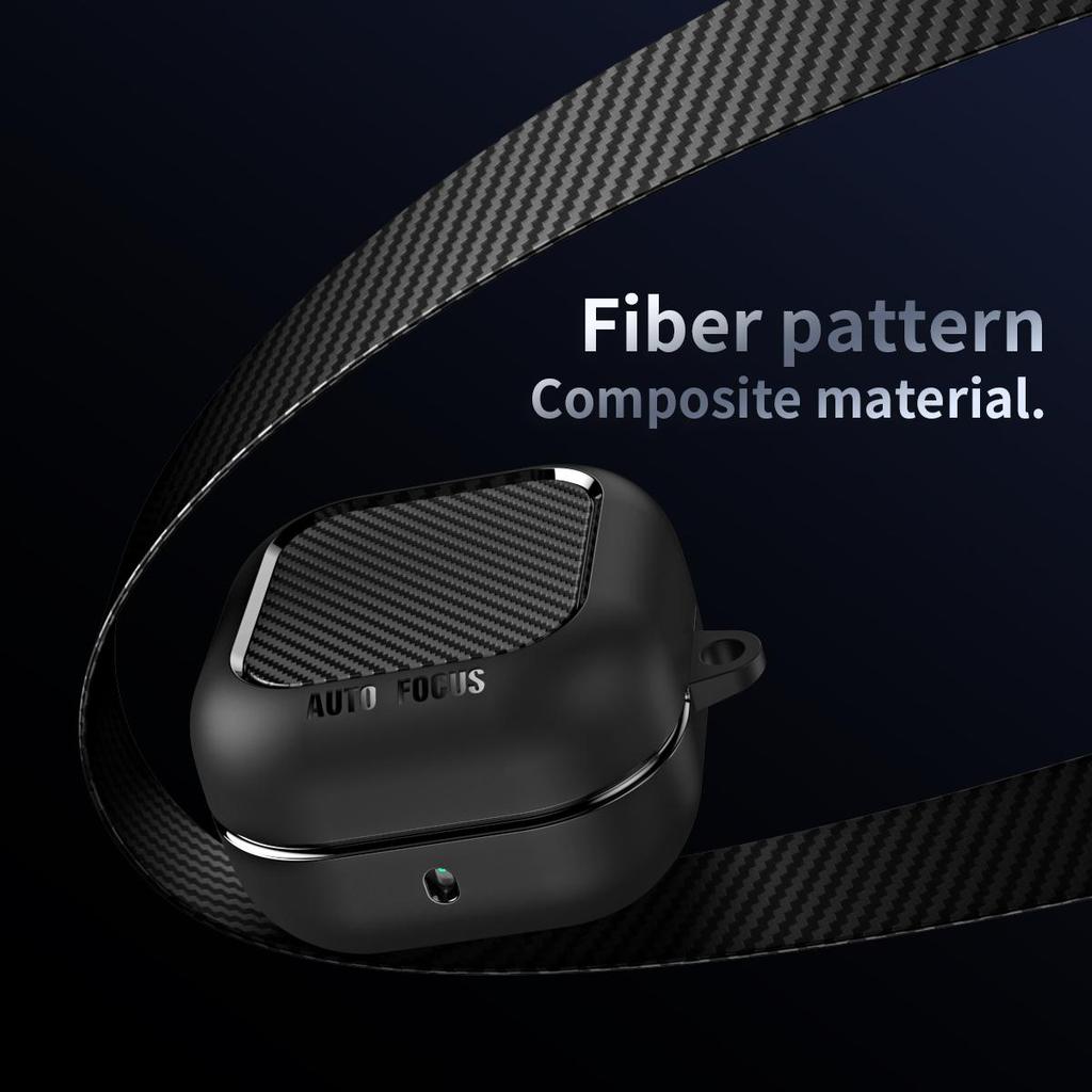 Custodia Protettiva in Fibra di Carbonio per Auricolari Samsung Galaxy Buds 4 Galaxy Buds 4 Pro Custodia Protettiva con Gancio