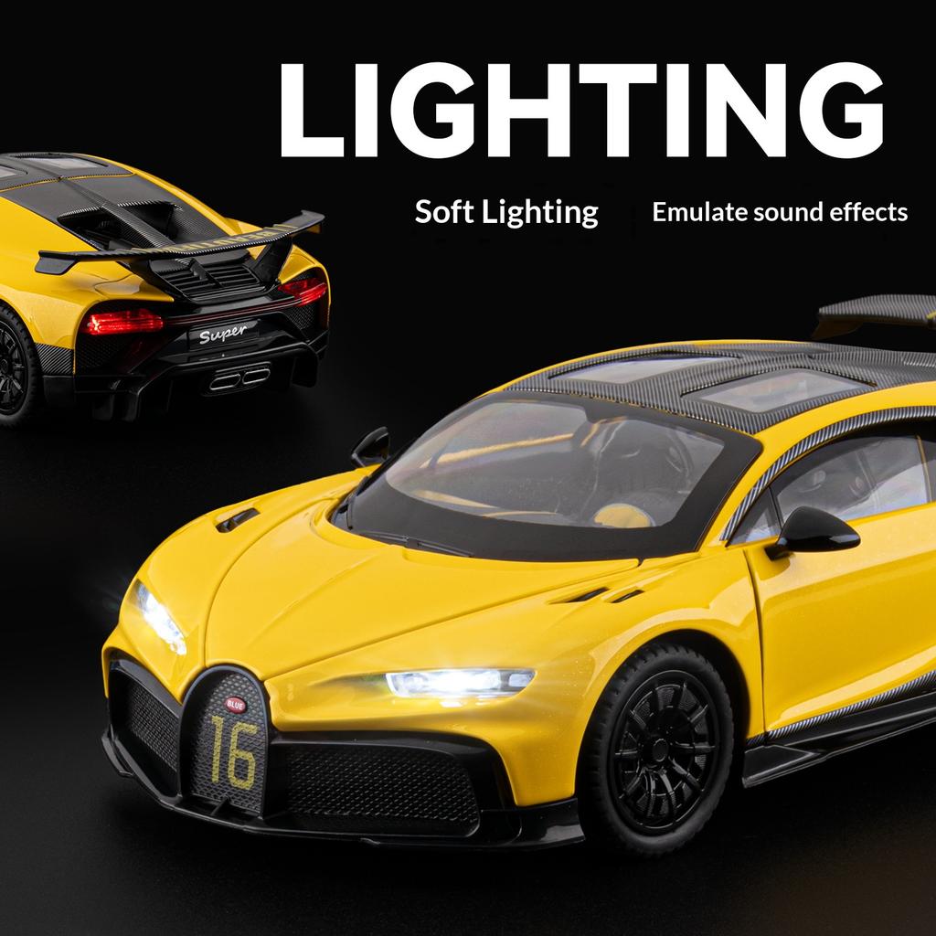 1/24 scale Bugatti Chiron alloy die-cast car model simulation children's toy sports car collection ornaments boy gift