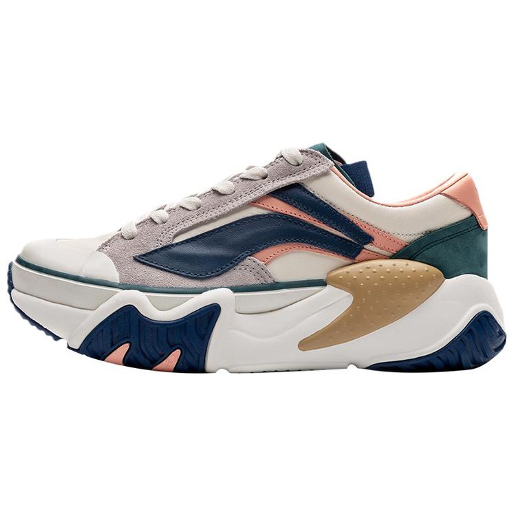 

Li Ning Wave Slip Resistant Abrasion Resistant Low top Casual Shoes Women s White Blue Pink AGCP378-3 39