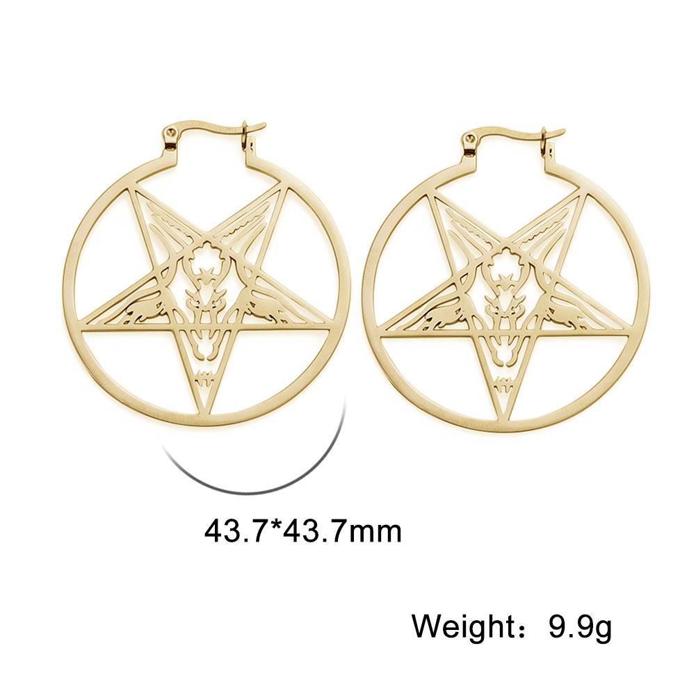 Xiaomi Skyrim Stainless Steel Pentagram Hoop Earrings for Women Gothic Witchy Star Dangle Earrings 2026 Trend Amulet Jewelry