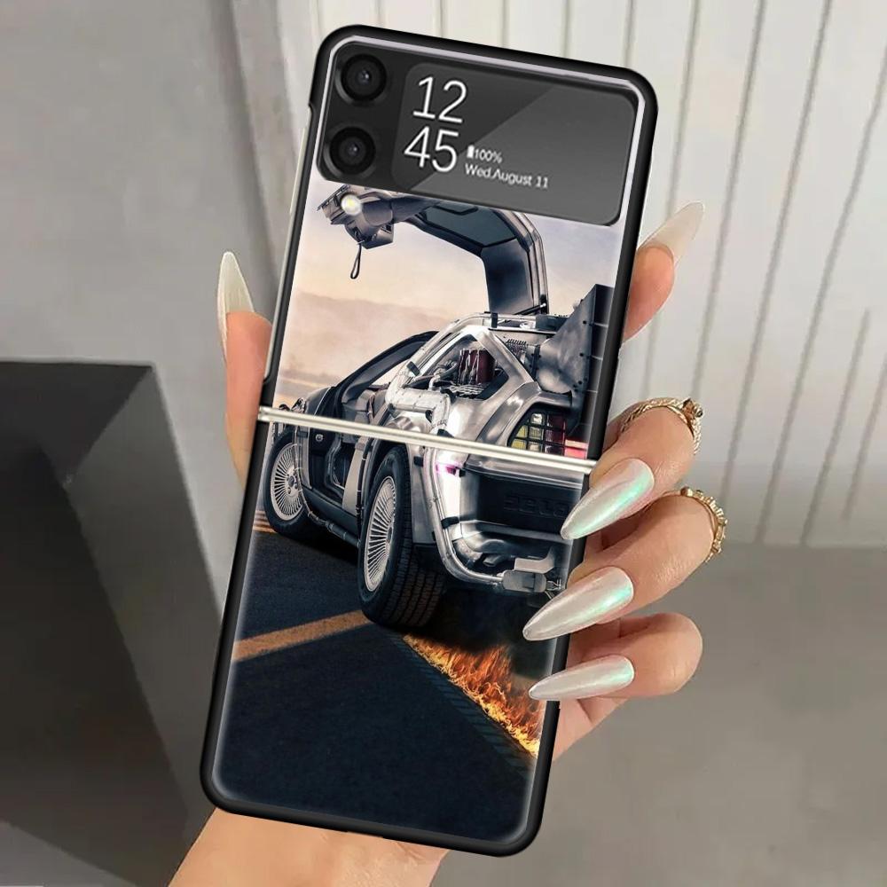 

Back To The Future TV Hard PC Phone Case For Samsung Galaxy Z Flip 6 5 4 3 Black Cover ZFlip6 Flip5 Flip4 5G Foldable Print Case Samsung Z Flip 5