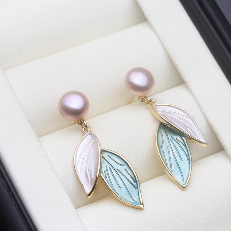 

Genuine Freshwater Natural Pearl Earrings Woman,Silver 925 Pearl Stud Earrings Jewelry Wife Anniversary Gift Black White Pink