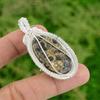 Daughters Day Deal Turritella Agate Stone Sterling Silver Wire Wrap Boho Pendant