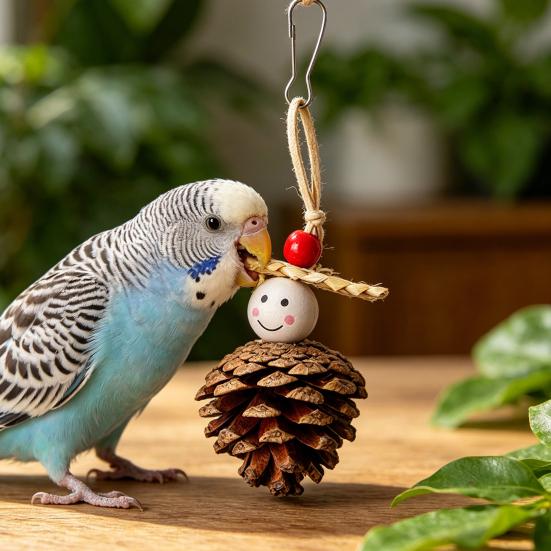 Kiefernzapfen Papageienspielzeug Haustier Zahnungsspielzeug Natürliches Kauspielzeug Haustierkäfig Hängespielzeug für Papageien Hamster Chinchillas Beißinstinkt