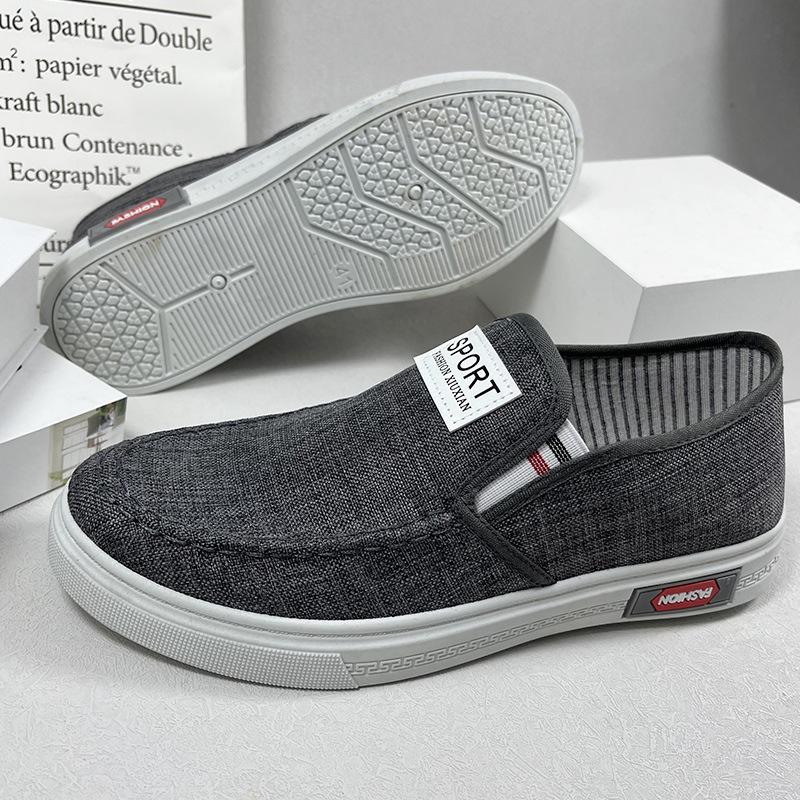 spring and summer comfortable breathable canvas shoes men's outdoor casual fashion sports shoes one-pedal cloth shoes