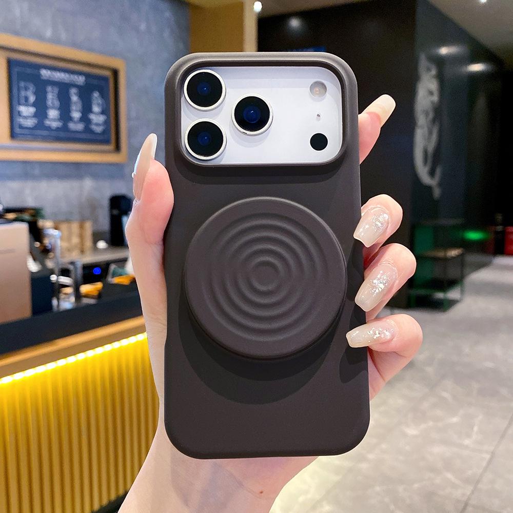 Bo Yang Drop-Proof Folding Stand Case for iPhone 17 - Liquid Silicone for Apple 16 Pro Max