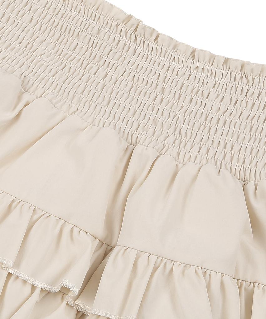 Canvas Betty Boop Frill Mini Tutu Skirt_Beige