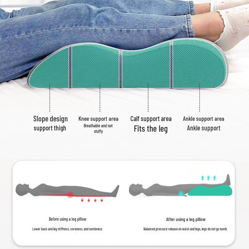 Memory Foam Leg Elevation Pillow: Foot Rest, Pressure Relief, Back Support for Bed and Pregnancy