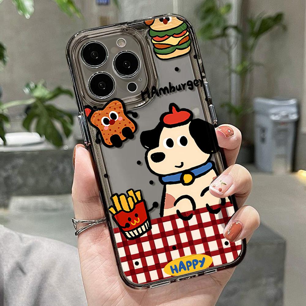 French fries burger dog for iPhone17promax space phone case Apple 16 transparent 14/15 niche X generation