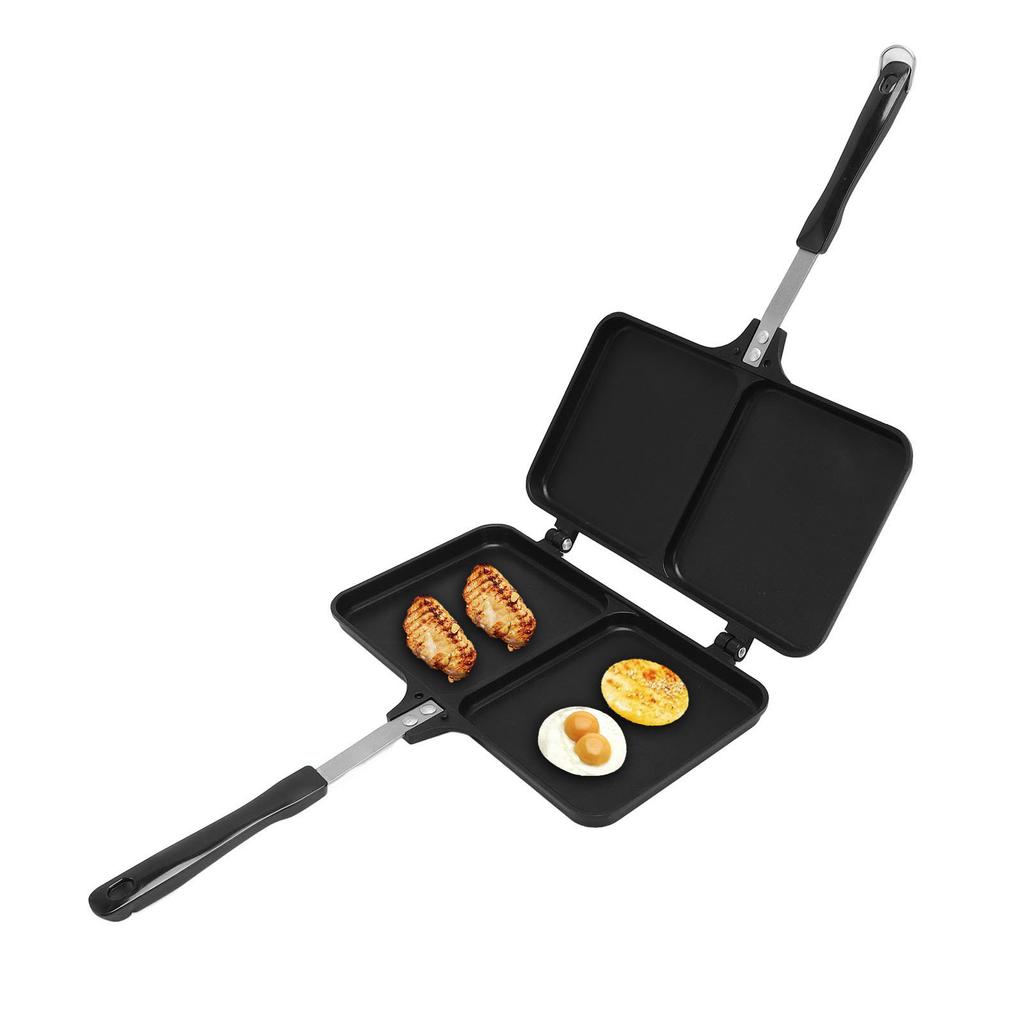 Sandwich Pan Aluminum Alloy Double Sided Anti Stick Sandwich Frying Pan for Home Kitchen Baking