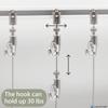 Picture Rail Wall Mounting System (Square Type) – Art Display Rail Set (60cm x 4, 2m Wire Hooks x 4, Mounting Brackets, and Track Caps Included) (4)