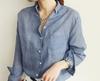 Women's Plus Size Loose Linen Long Sleeve White Shirt - 1688 Autumn Collection