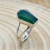 Green Onyx Gemstone Coffin Ring For Women Gift, Handmade Jewelry 925 Sterling Silver & Birthstone Ring