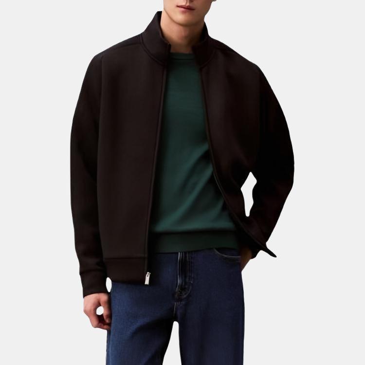 Calvin Klein Solid Color Comfortable High Neck Raglan Sleeve Jacket Men Jacket Black 40EM216-BAE