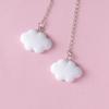 Fashion Korea Style White Dangling Earrings for Women Cute Simple Cloud Earrings with Chain SImple Ladies Ears Jewellery