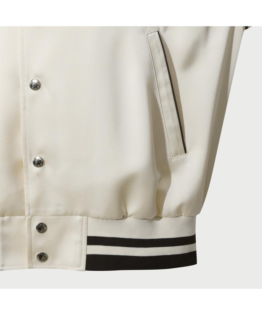 Iro Lumiere Satin Embroidered Bomber Jumper - Ivory