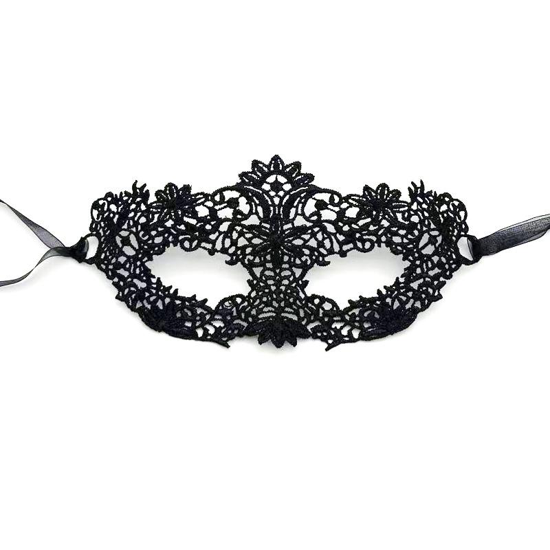 Black Lace Half Face Mask for Women – Sexy Halloween Costume Accessory One Size