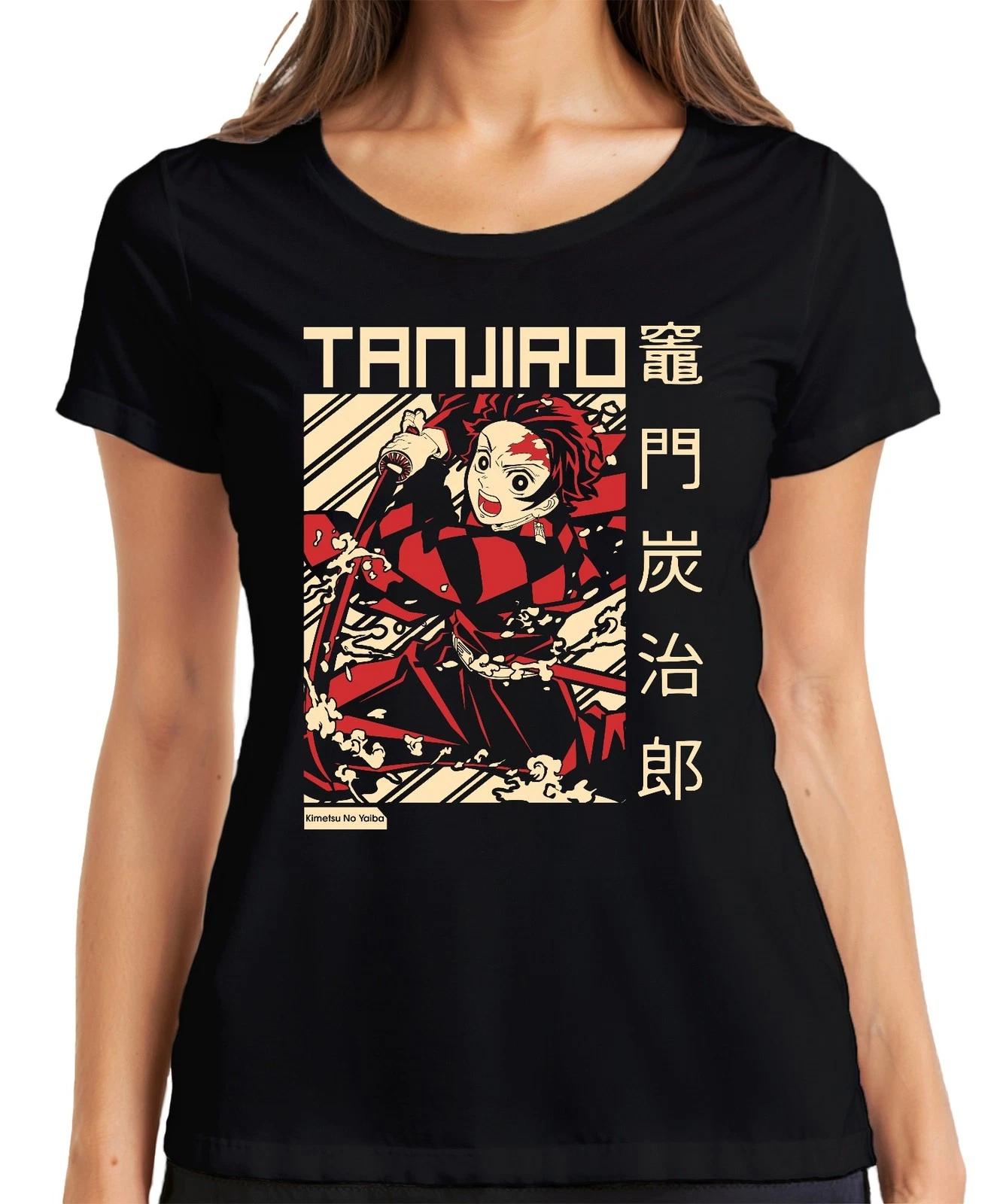 Tanjiro Kimetsu No Yaiba Dämonenjäger Schwert Feuer Geschenk Damen T-Shirt XXXXL