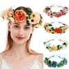 Bride Flower Headband Floral Garland Headpiece Bohemian Flower Crown Headband Boho Bridal Flower Wreath Hair Hoop