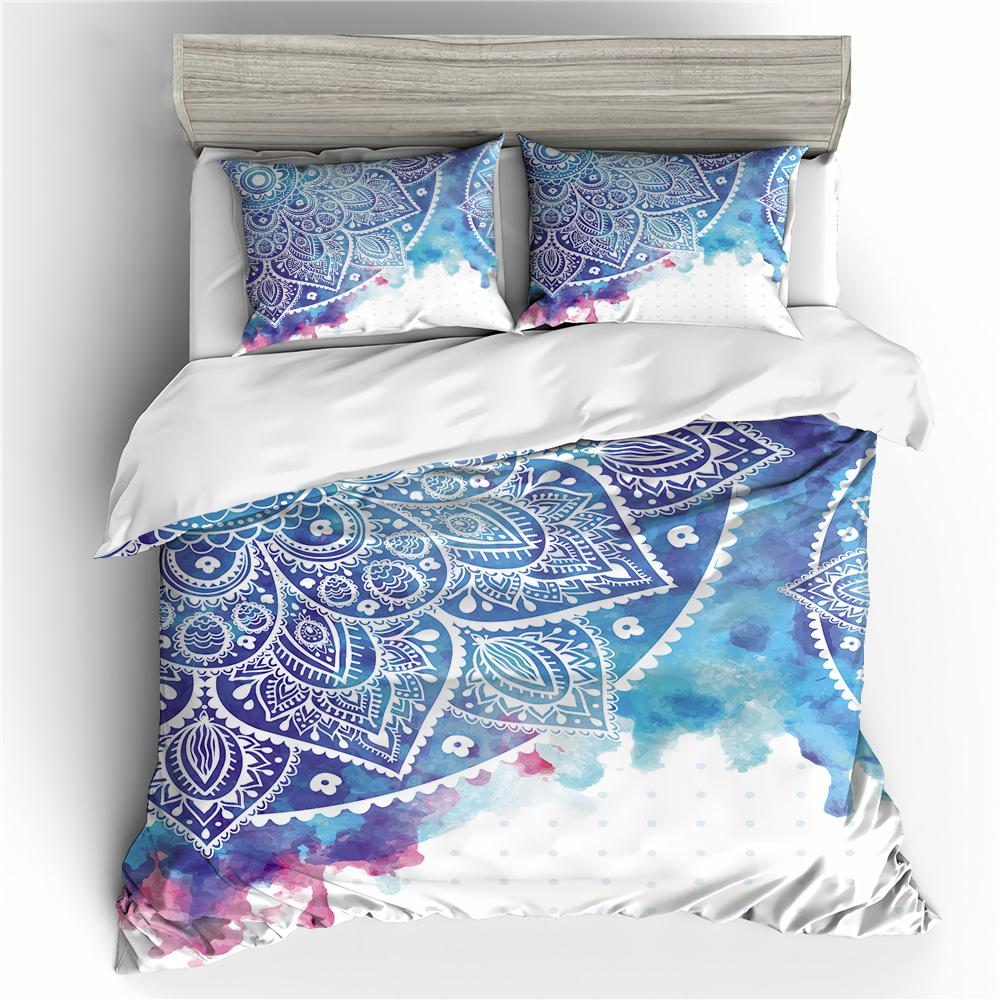 Bohemian Bedding Set Boho Flowers Duvet Cover Exotic Nationality Pillowcases Queen King for Woman Couple Bedroom Decorations