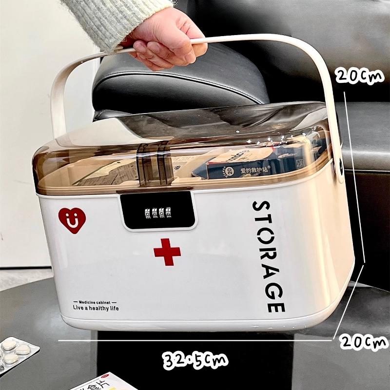 

Large Capacity Medicine Storage Box Drawer-type Home First Aid Medical Kit Transparent Medicine Box with Lock Medicine Case